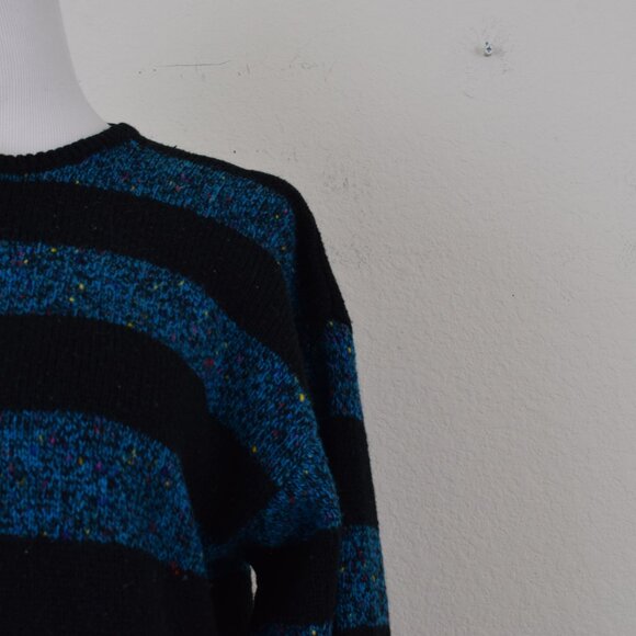 Vintage 90s Striped Acrylic/Wool Scoop neck Sweater - Picture 6 of 10